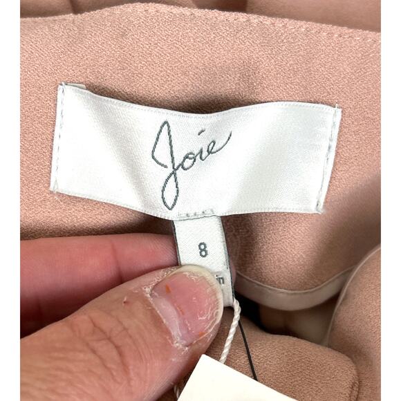 Joie Women’s 8 Pink Ianna High Waist Pleated Ankle Dress Pants with Belt NEW - Picture 9 of 11